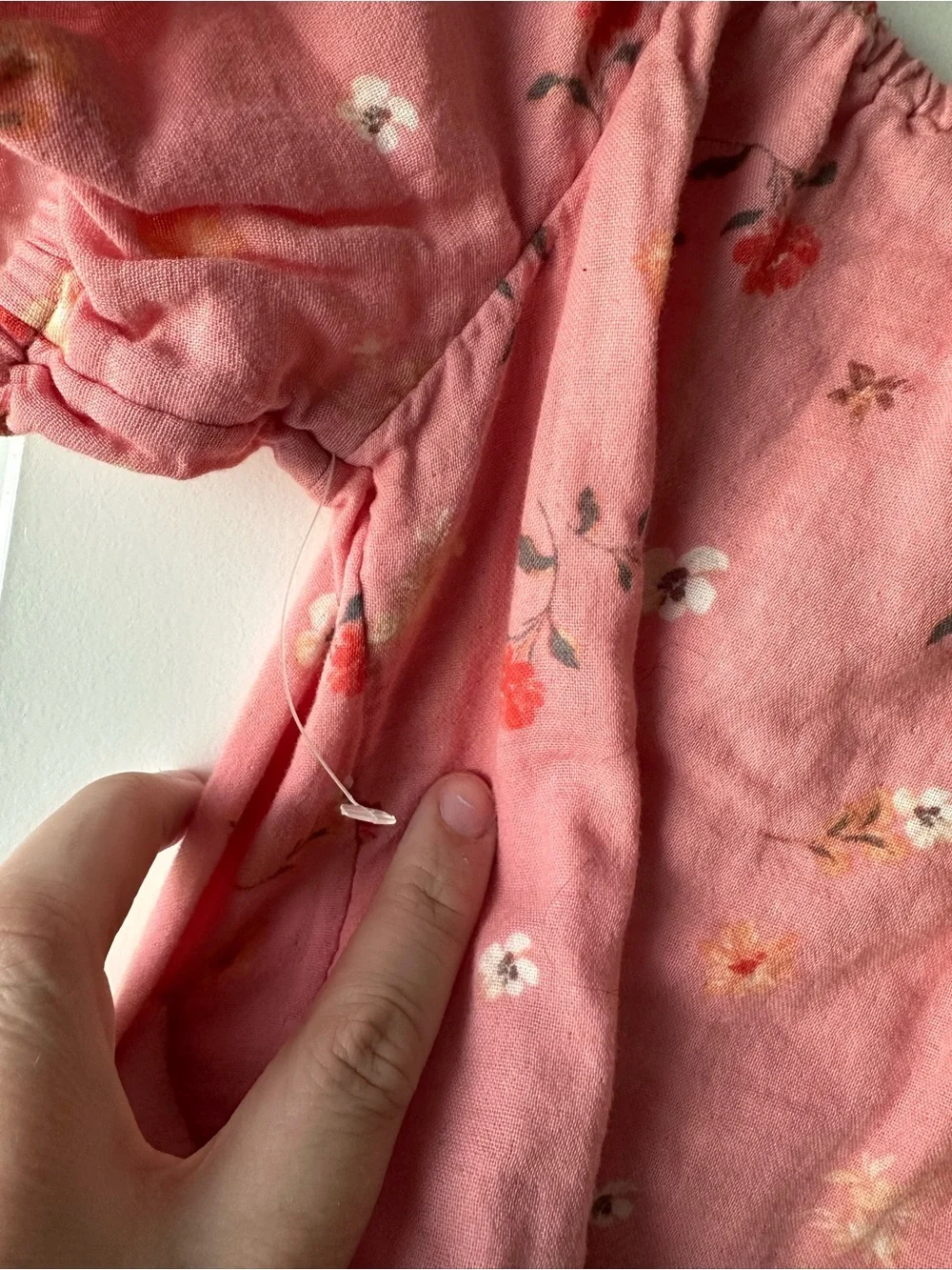 Girls XL Old Navy Coral Pink Floral Puff-Sleeve Crop Top